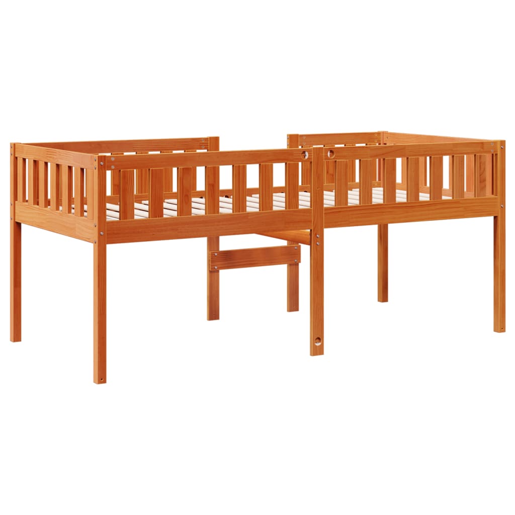 vidaXL Cama de criança sem colchão 75x190 cm pinho maciço castanho-mel