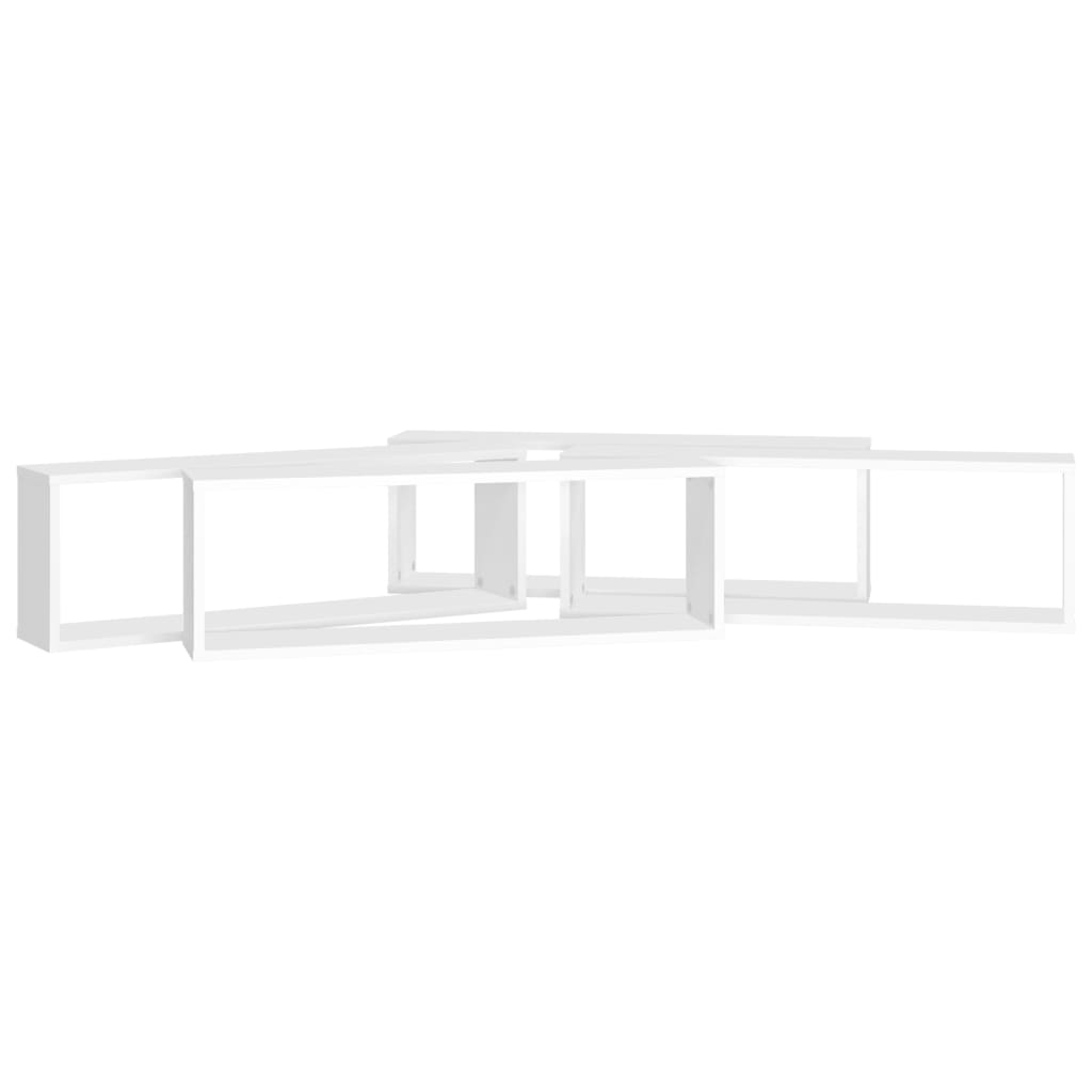 vidaXL Estantes parede cúbicas 4pcs deriv. madeira 80x15x26,5cm branco