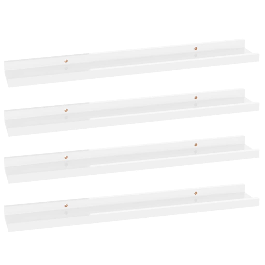 Prateleiras de Parede VidaXL 104x24x60 cm  Contraplacado - Branco  Brilhante - Prateleiras e Estantes de Parede - Compra na