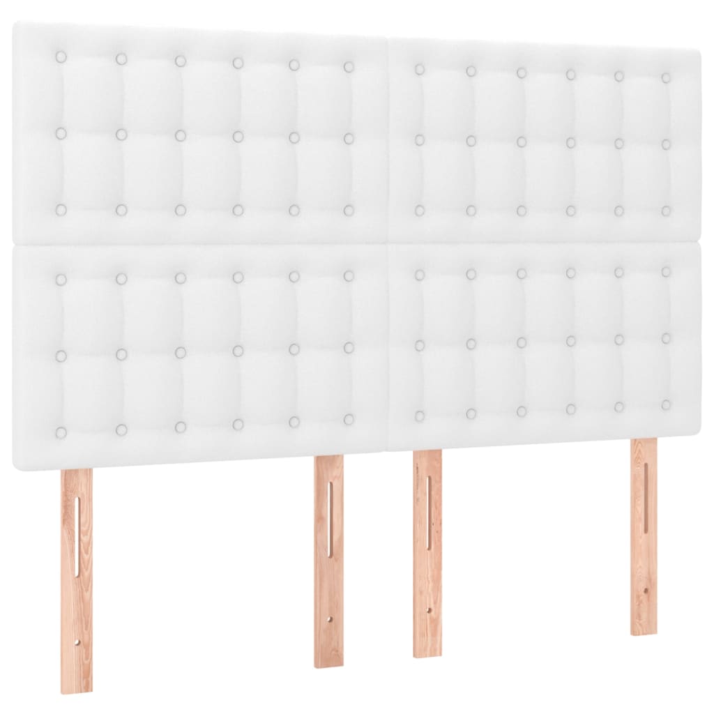 vidaXL Cama box spring c/colchão/LED 140x200cm couro artificial branco