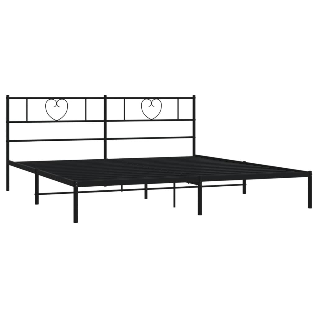 vidaXL Estrutura de cama com cabeceira 183x213 cm metal preto