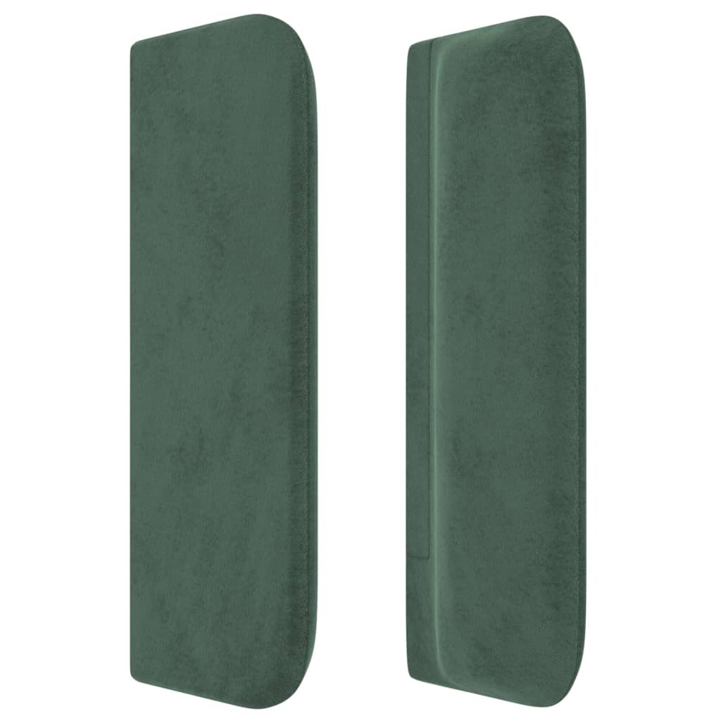 vidaXL Cabeceira de cama c/ abas veludo 203x16x78/88cm verde-escuro