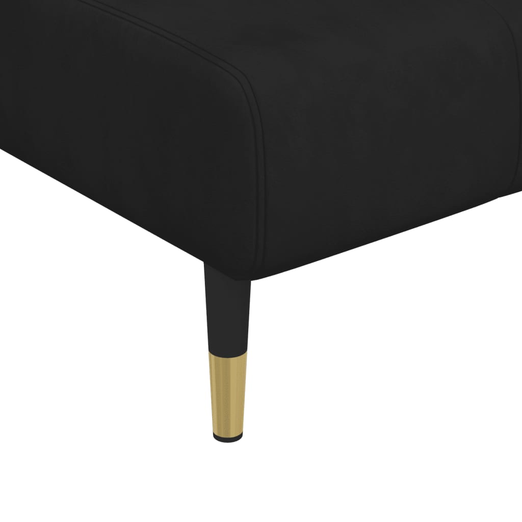 vidaXL Chaise longue veludo preto