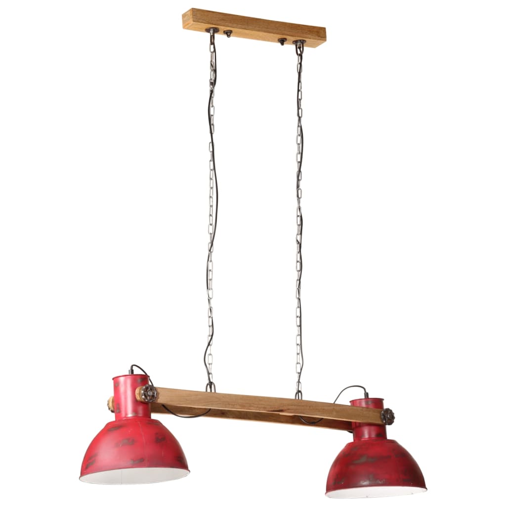 vidaXL Candeeiro suspenso 25 W 85x28x109 cm E27 vermelho desgastado