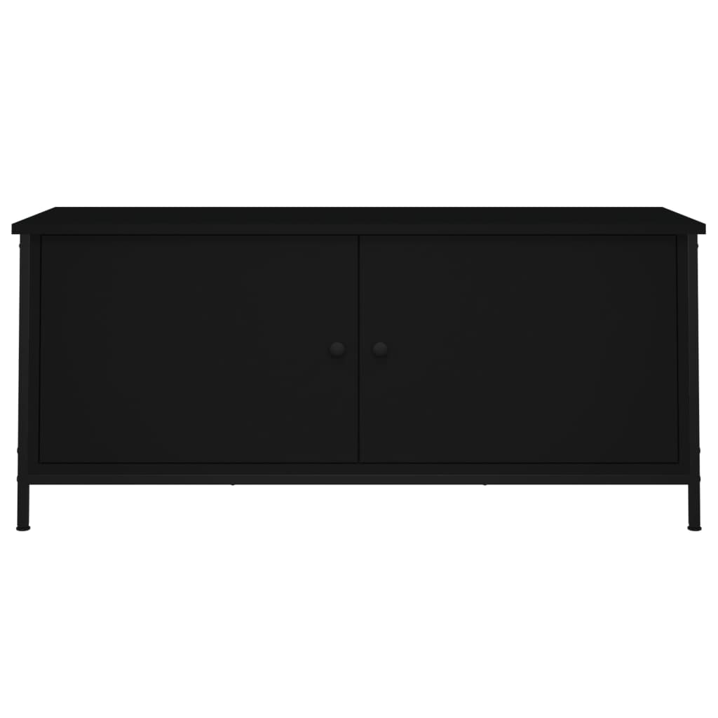 vidaXL Móvel para TV c/ portas 102x35x45 cm derivados de madeira preto