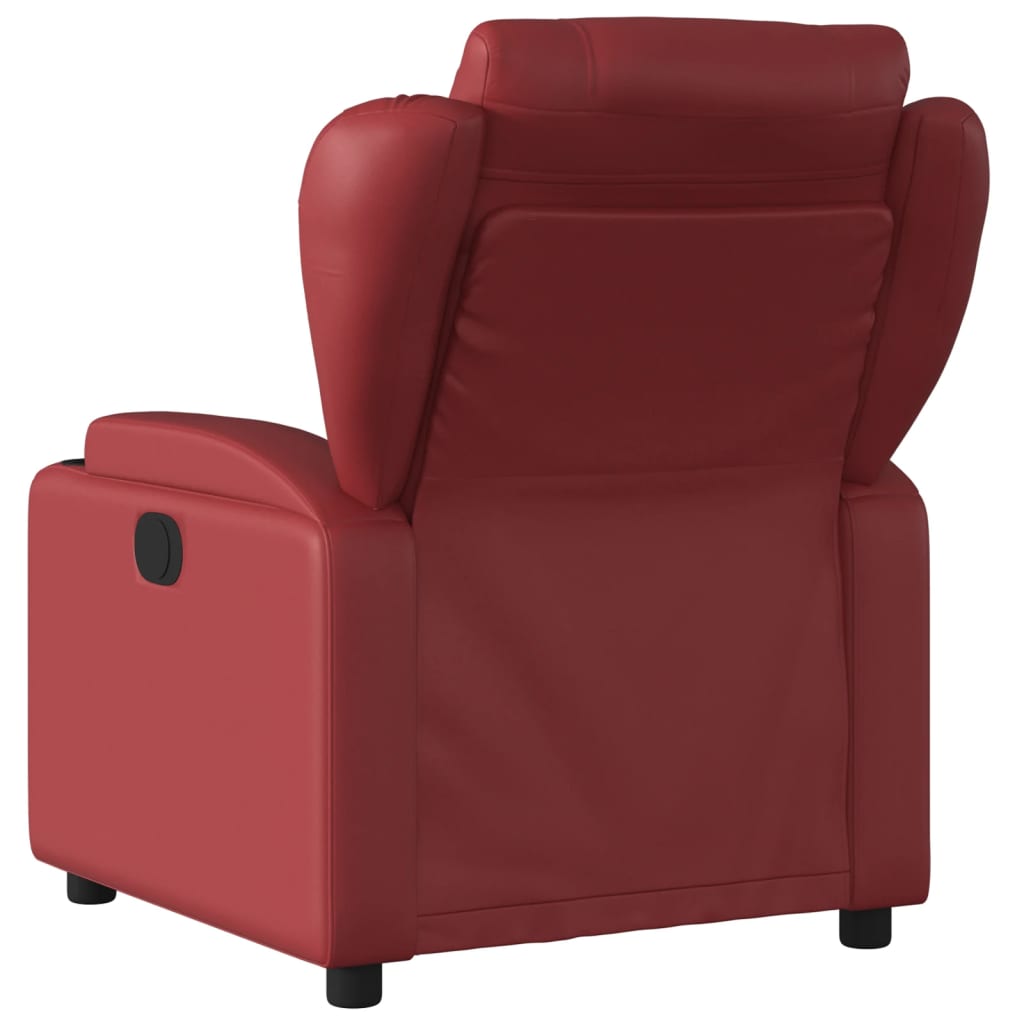 vidaXL Poltrona massagens reclin. elétrica couro artif. vermelho-tinto