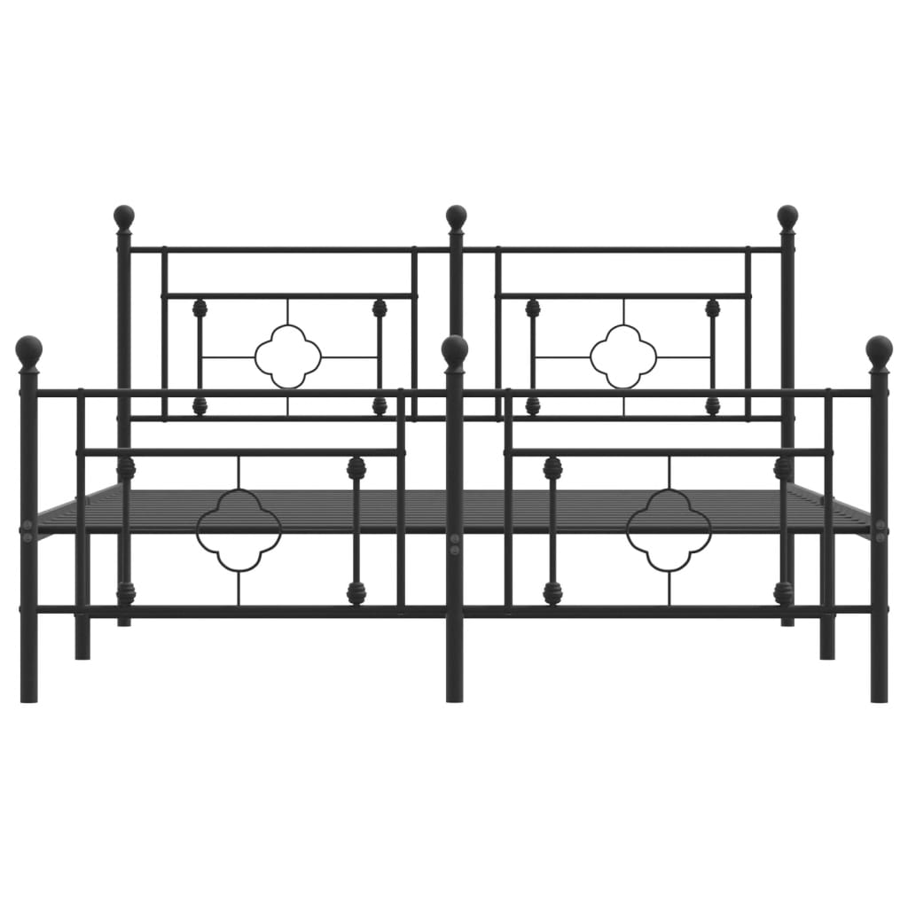 vidaXL Estrutura de cama com cabeceira e pés 150x200 cm metal preto