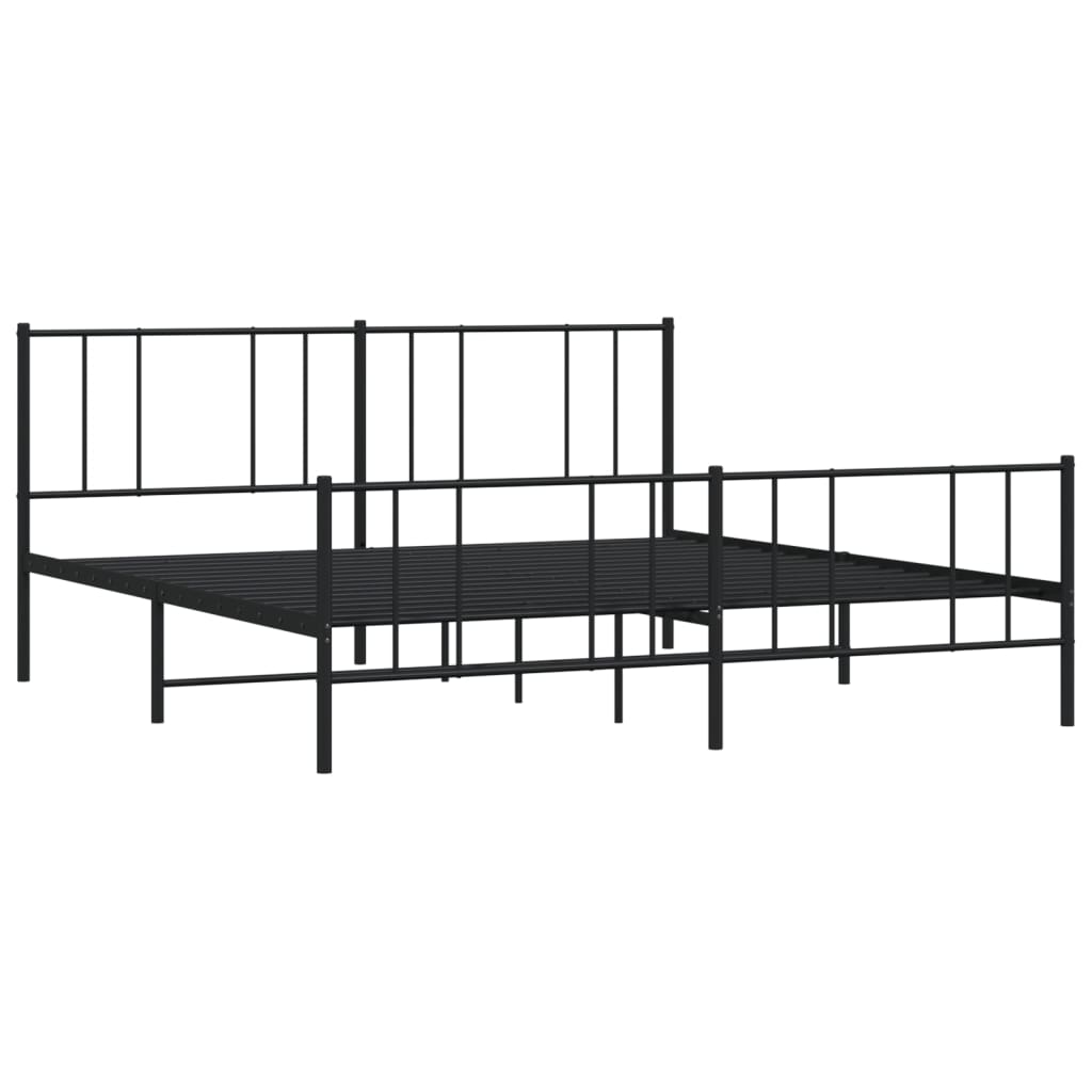 vidaXL Estrutura de cama sem colchão com pés 180x200 cm preto