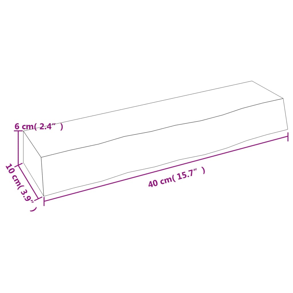 vidaXL Prateleira de parede 40x10x6cm carvalho tratado castanho-escuro