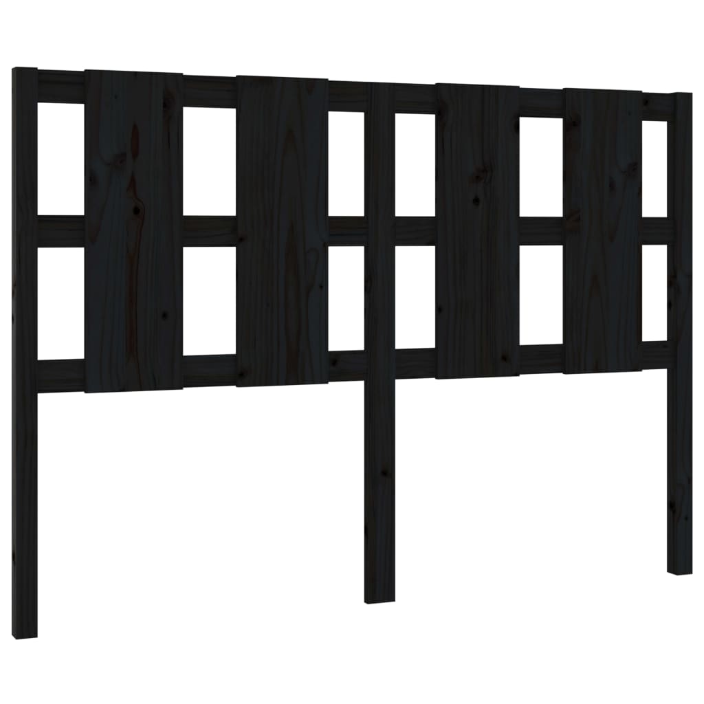 vidaXL Cabeceira de cama 125,5x4x100 cm pinho maciço preto