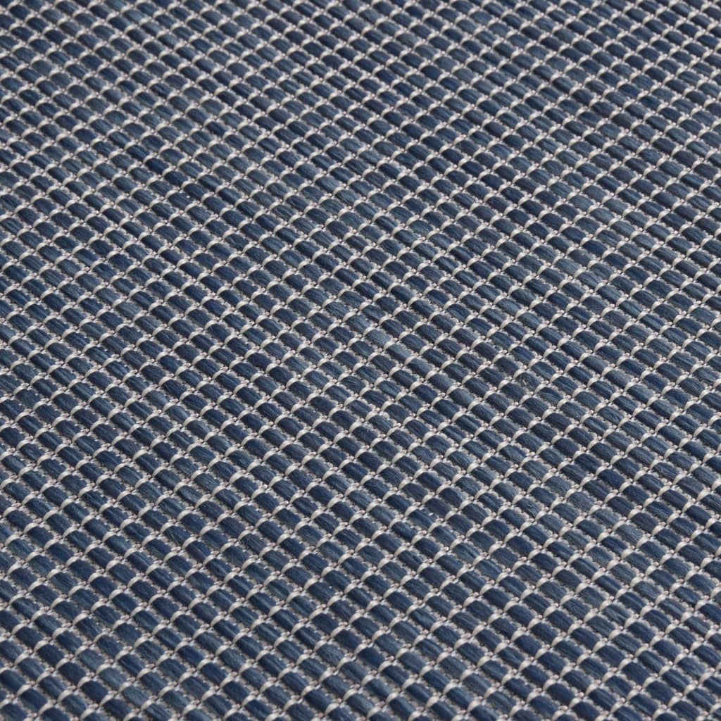 vidaXL Tapete de tecido plano para exterior 100x200 cm azul