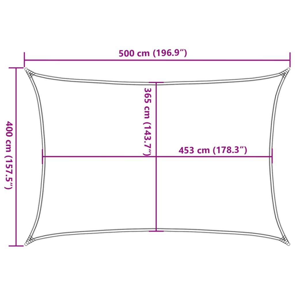 vidaXL Para-sol estilo vela 5x4 m oxford 100% poliéster cor areia