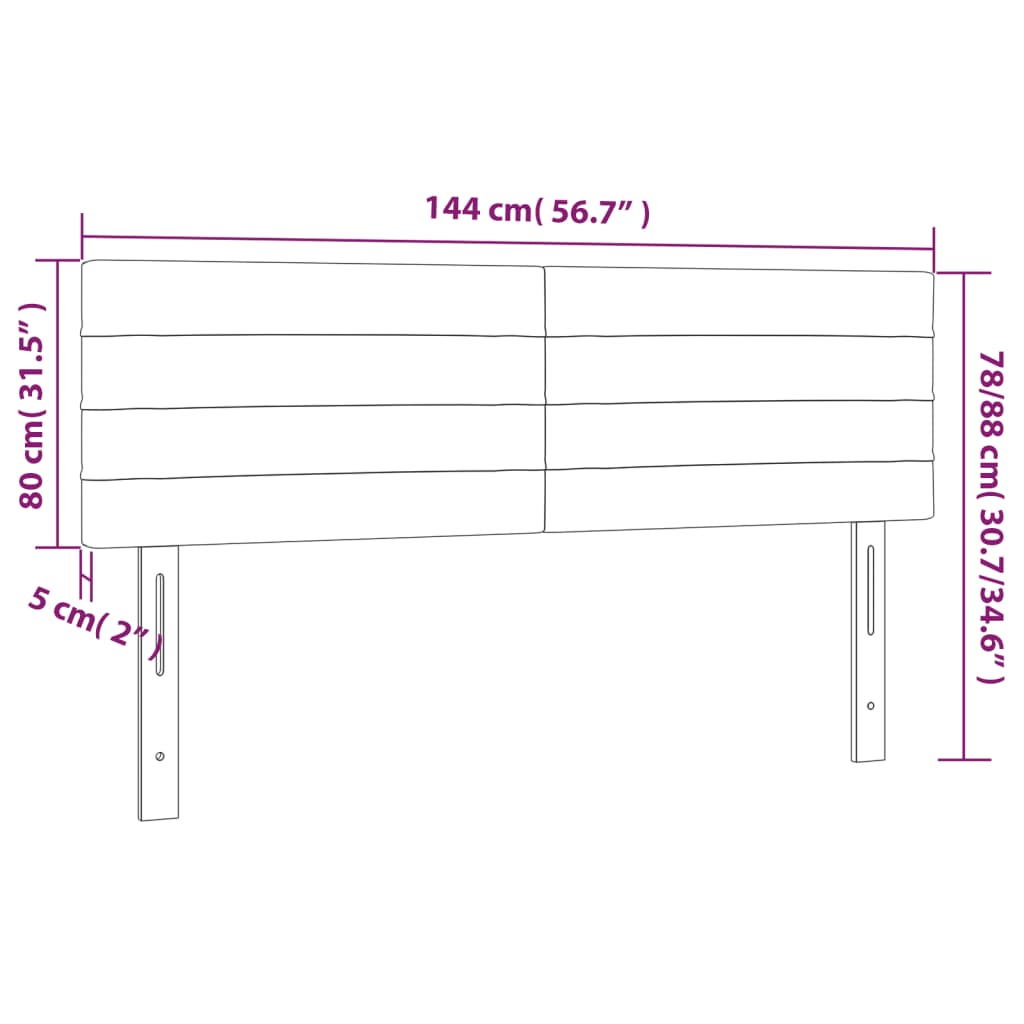 vidaXL Cabeceira de cama 2 pcs veludo 72x5x78/88 cm preto