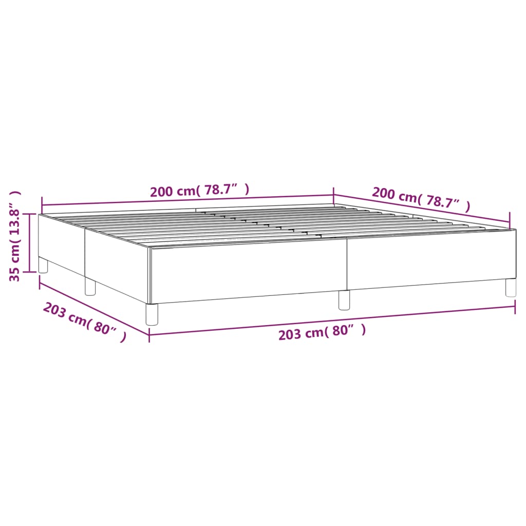 vidaXL Estrutura de cama sem colchão 200x200 cm tecido cinzento-claro