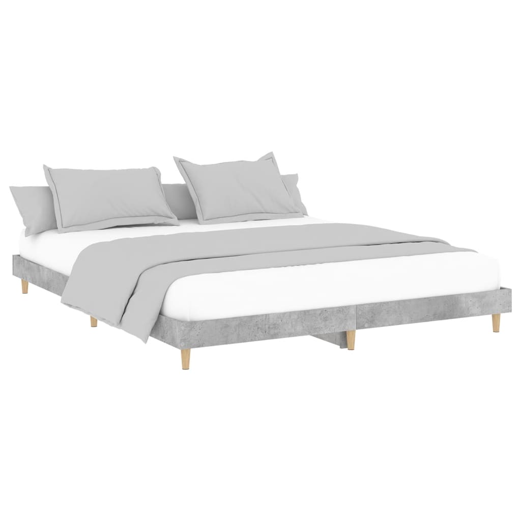 vidaXL Estrutura de cama 200x200 cm derivados de madeira cinza cimento