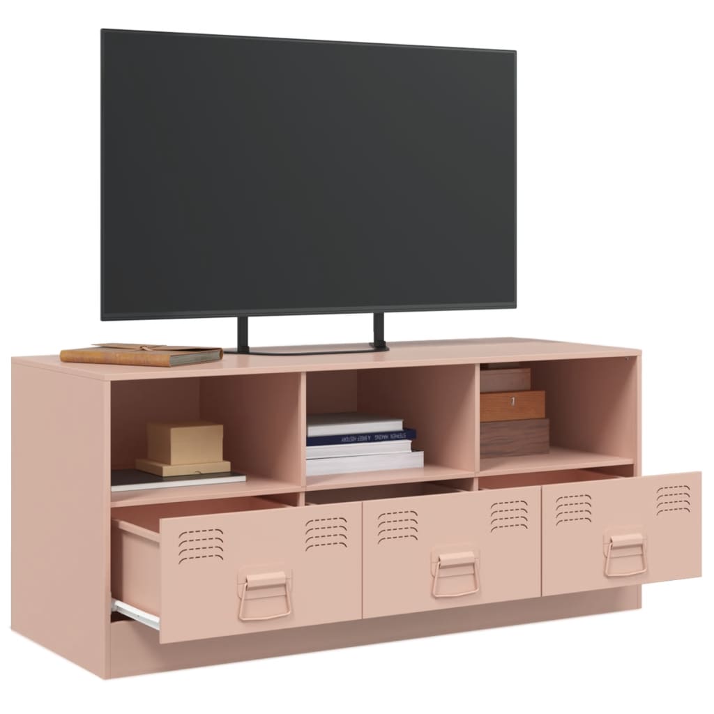 vidaXL Móvel de TV 99x39x44 aço rosa