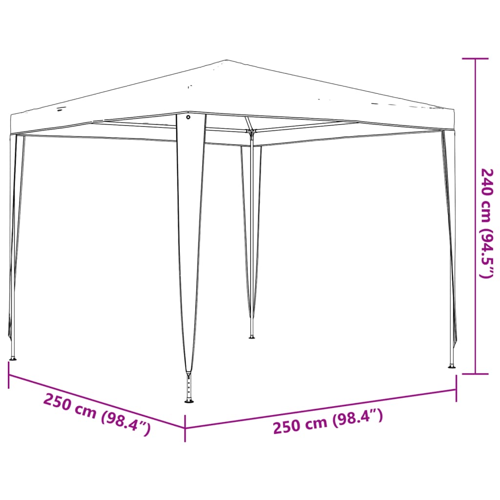 vidaXL Tenda para festas 2,5x2,5 m 90 g/m² verde