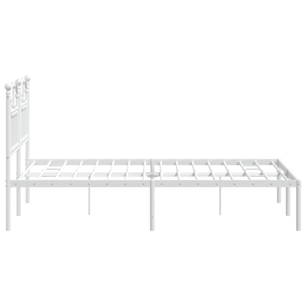 vidaXL Estrutura de cama com cabeceira 120x190 cm metal branco