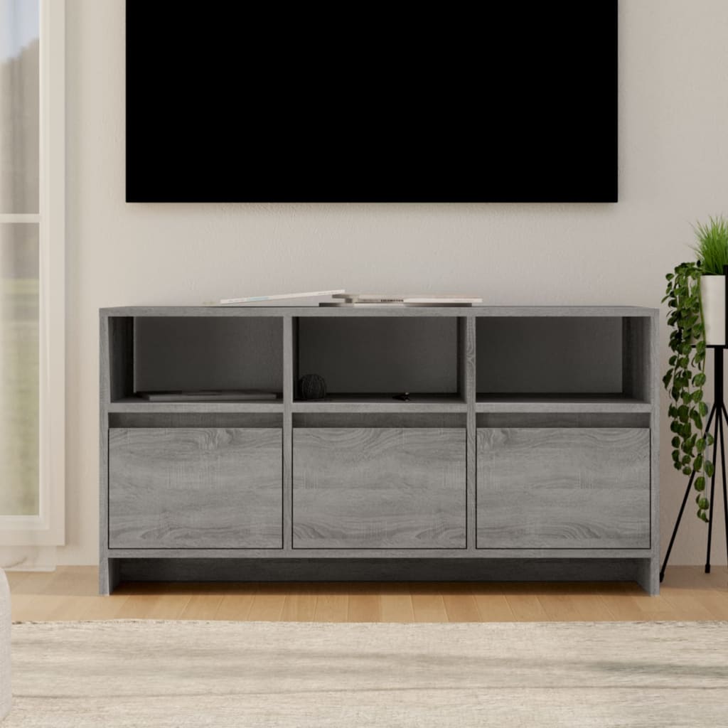 vidaXL Móvel de TV 102x37,5x52,5 cm derivados madeira sonoma cinza