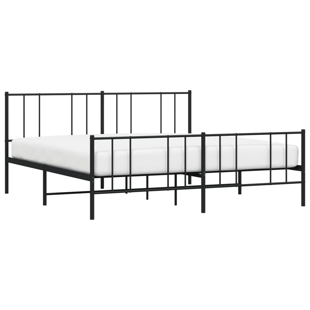 vidaXL Estrutura de cama sem colchão com pés 180x200 cm preto