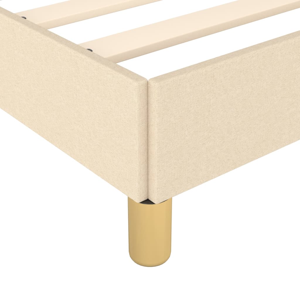 vidaXL Estrutura de cama sem colchão 200x200 cm tecido cor creme