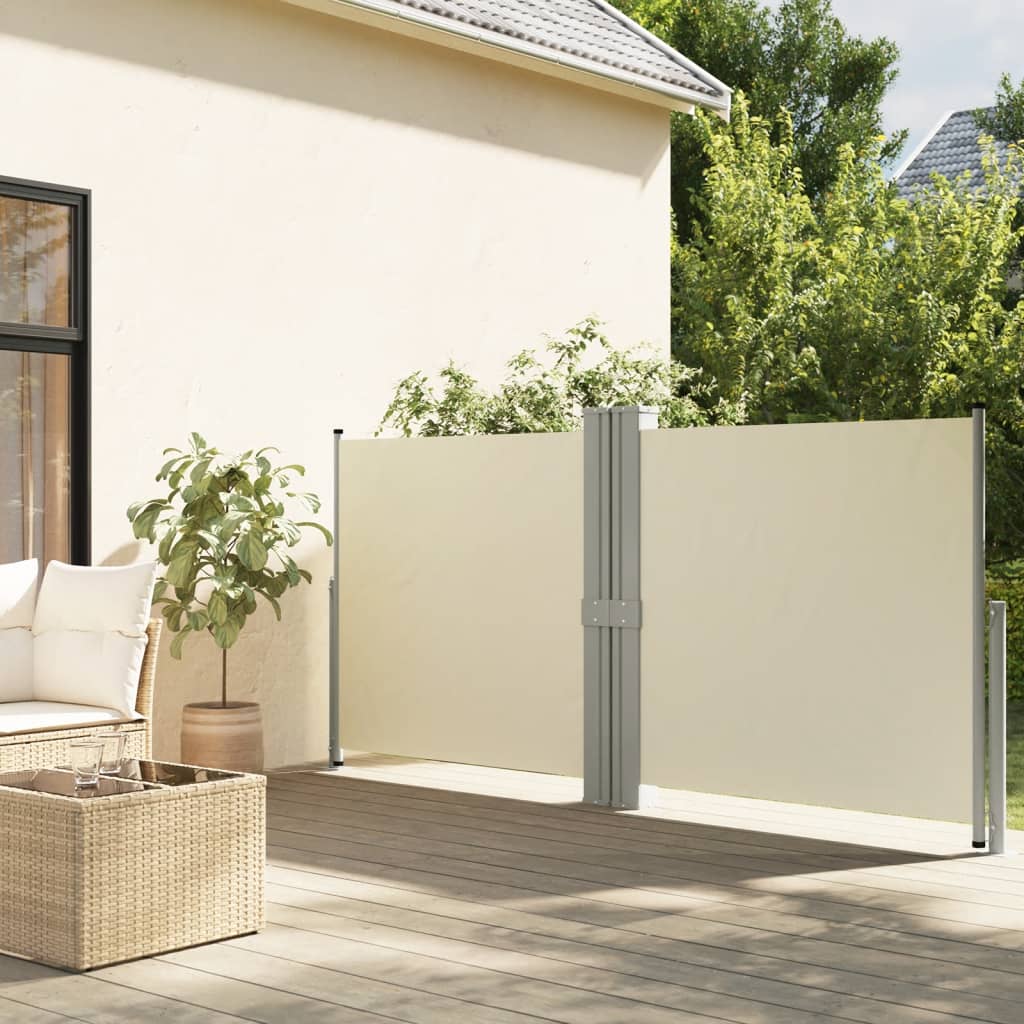 vidaXL Toldo lateral retrátil 140x1200 cm cor creme