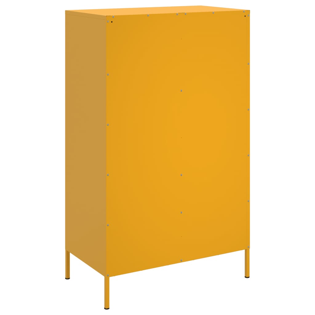 vidaXL Aparador alto 68x39x113 cm aço amarelo mostarda