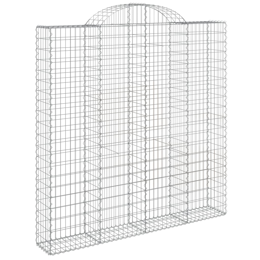 vidaXL Cestos gabião arqueados 3pcs 200x30x200/220cm ferro galvanizado