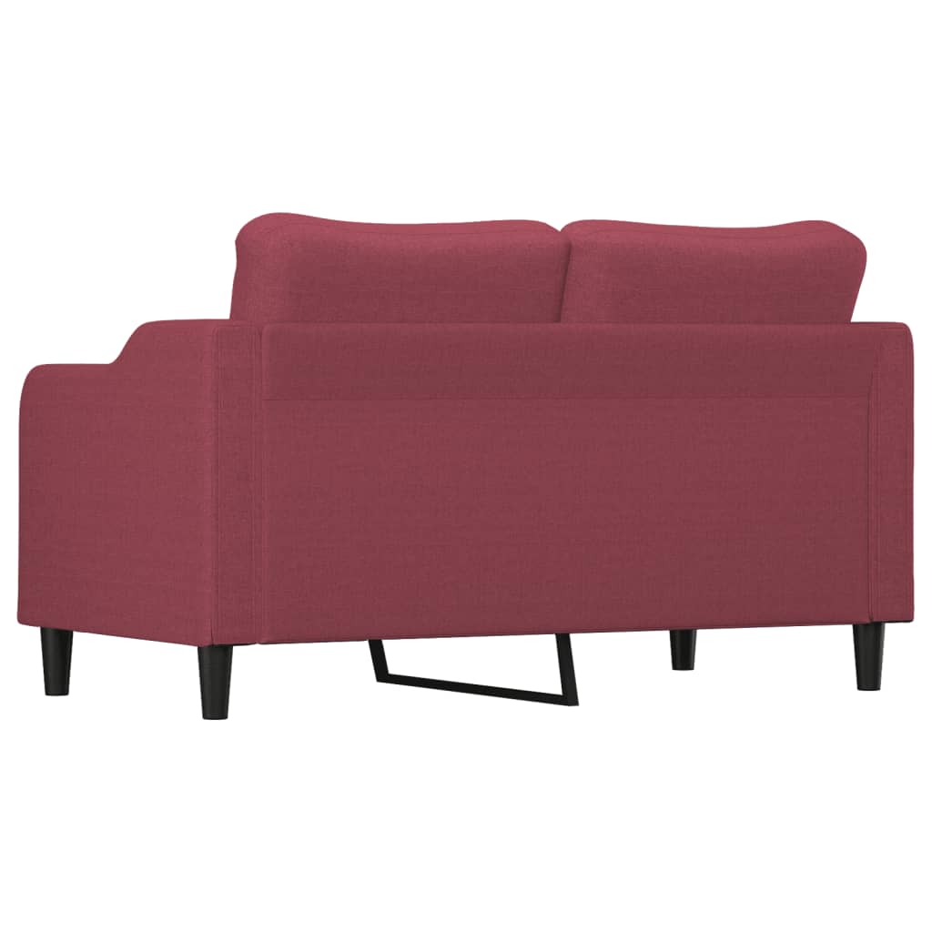 vidaXL Sofá de 2 lugares tecido 140 cm vermelho tinto