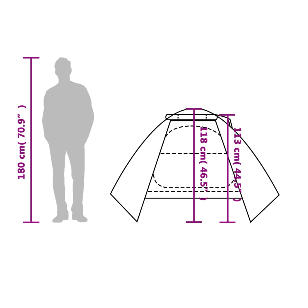 vidaXL Tenda de campismo cúpula p/ 2 pessoas impermeável laranja