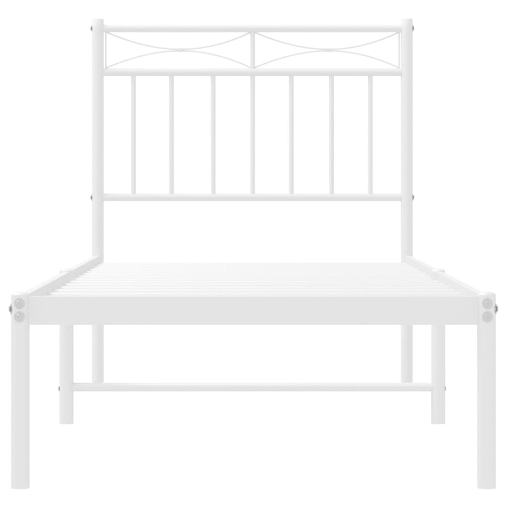 vidaXL Estrutura de cama sem colchão com cabeceira 75x190 cm branco