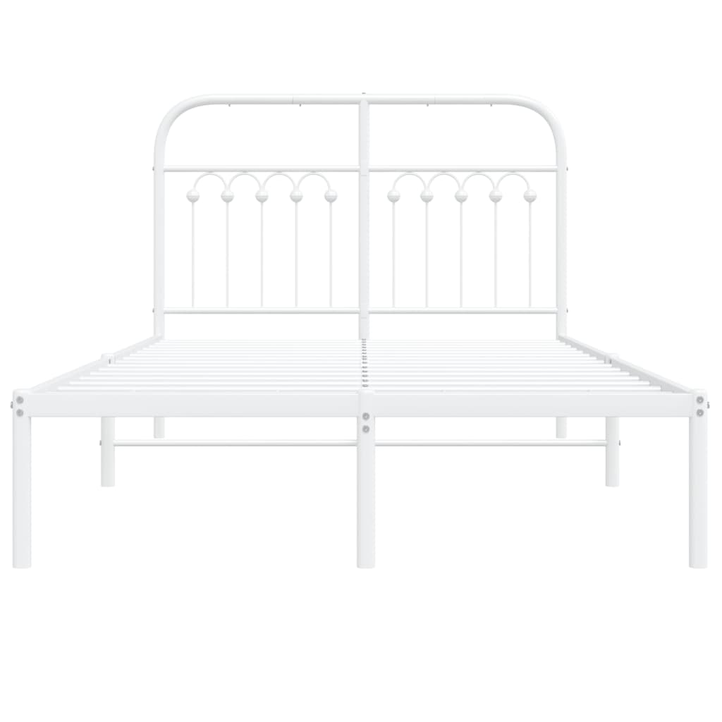 vidaXL Estrutura de cama com cabeceira 120x190 cm metal branco