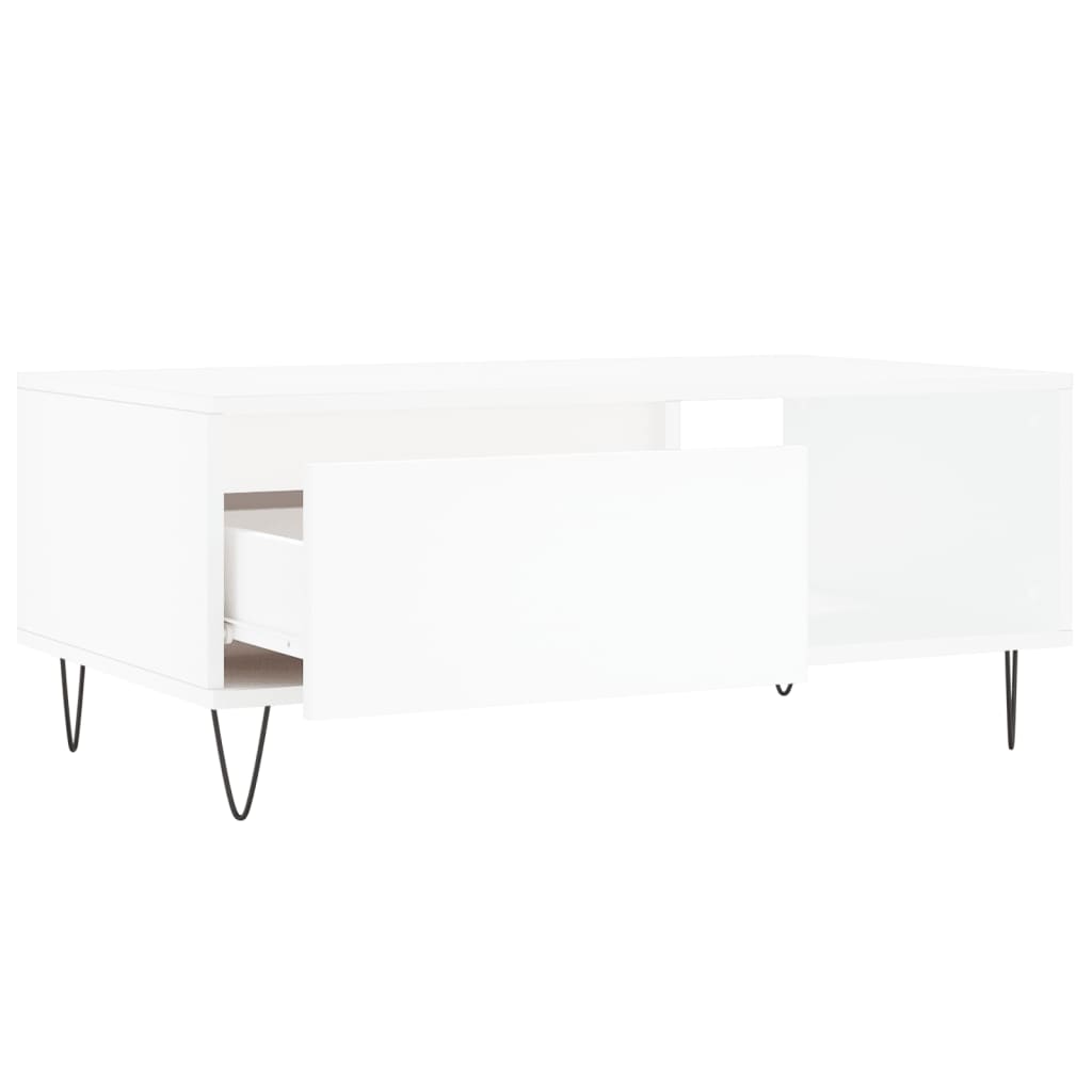 vidaXL Mesa de centro 90x50x36,5 cm derivados de madeira branco