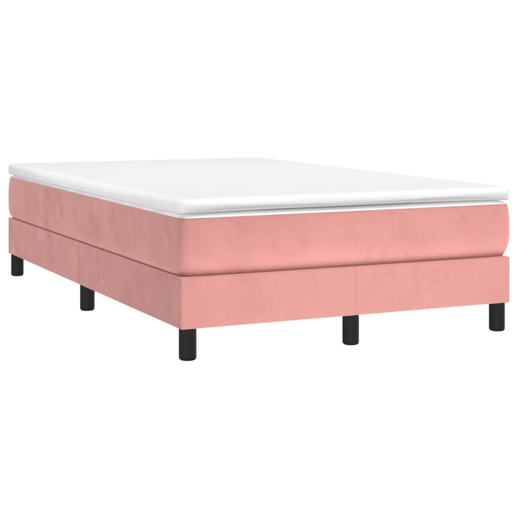 vidaXL Estrutura de cama 120x200 cm veludo rosa