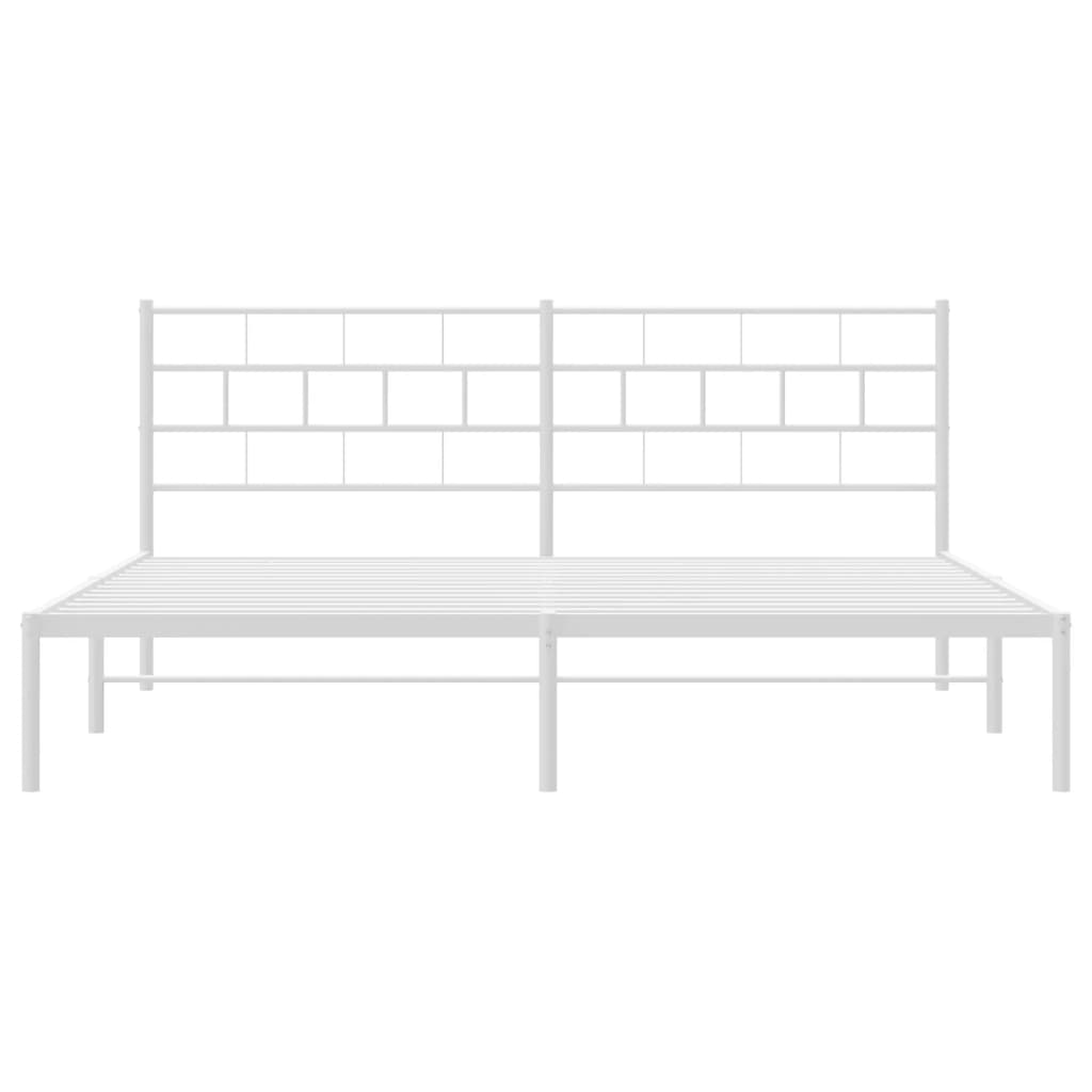 vidaXL Estrutura de cama com cabeceira 193x203 cm metal branco