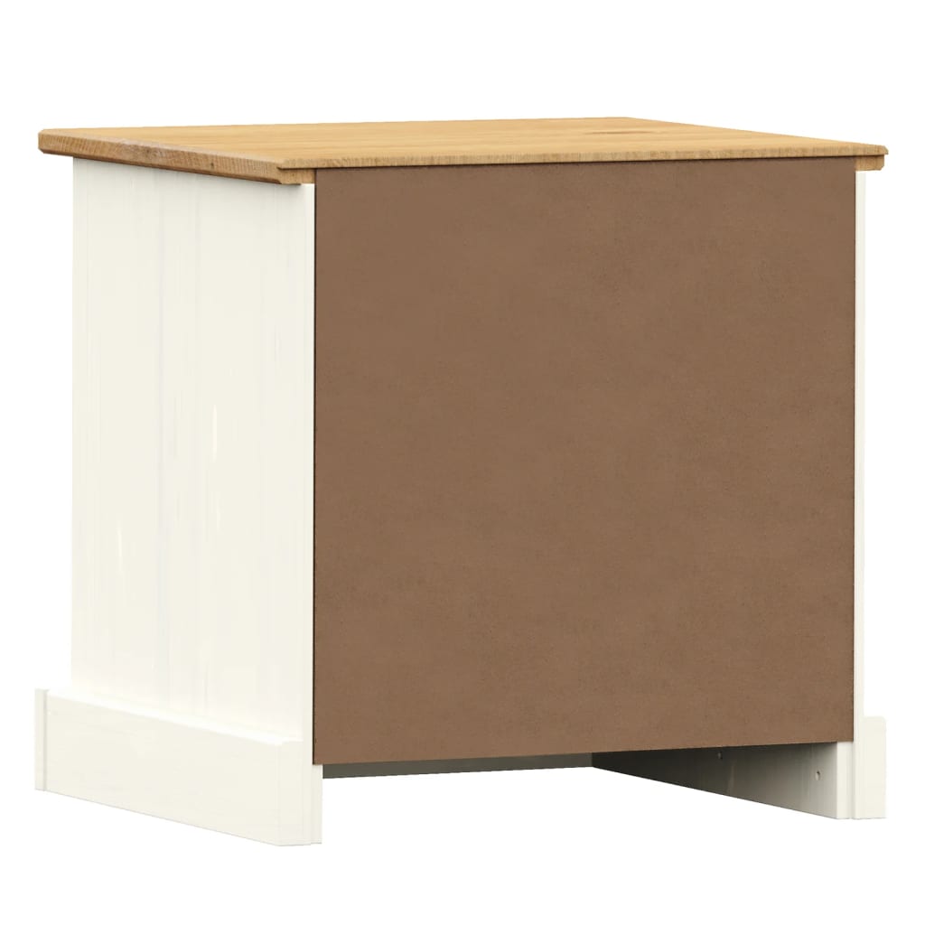 vidaXL Mesa de cabeceira VIGO 42x35x42 cm pinho maciço branco