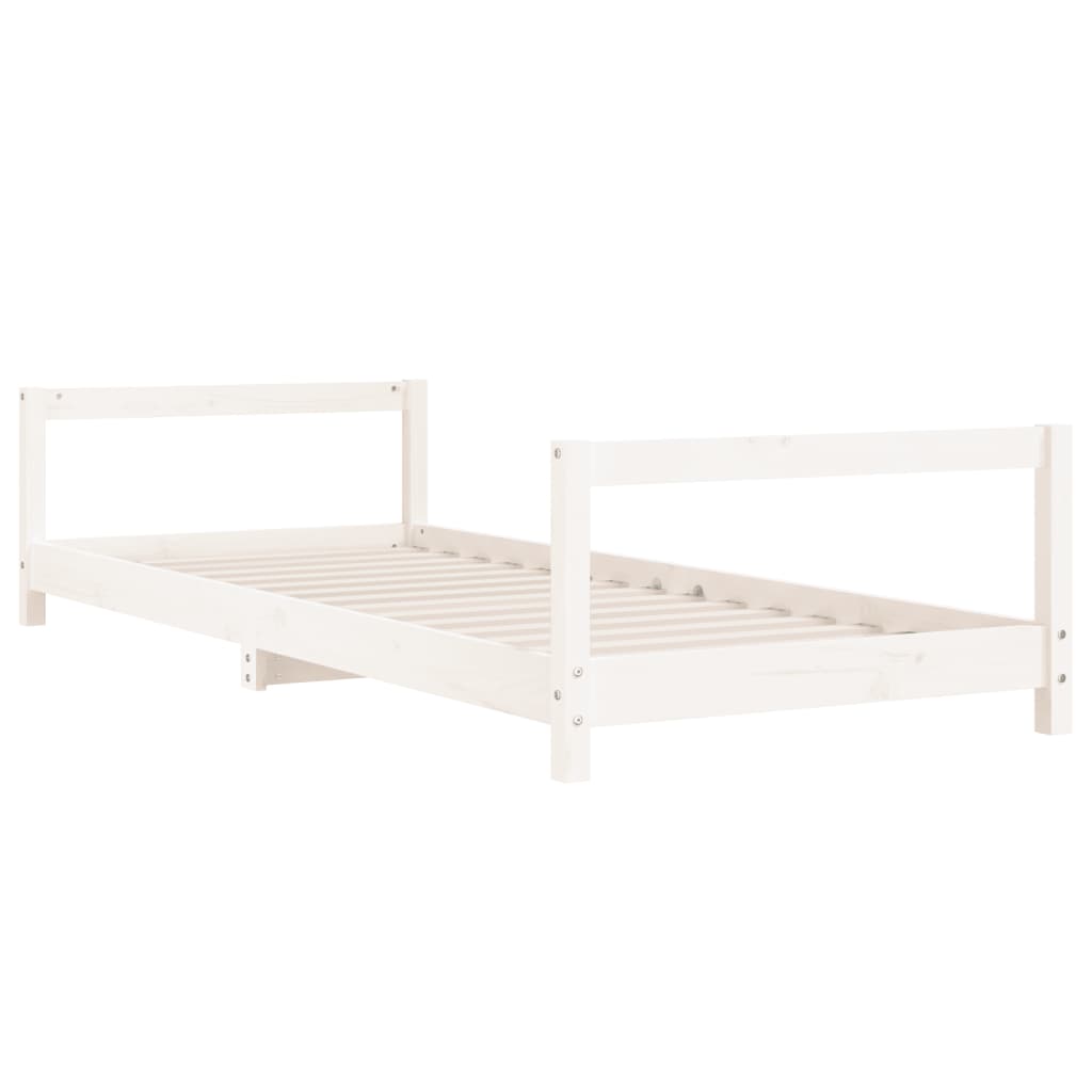 vidaXL Estrutura de cama infantil 90x190 cm pinho maciço branco