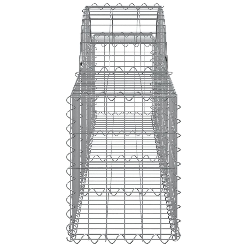 vidaXL Cestos gabião arqueados 11pcs 200x30x40/60 cm ferro galvanizado