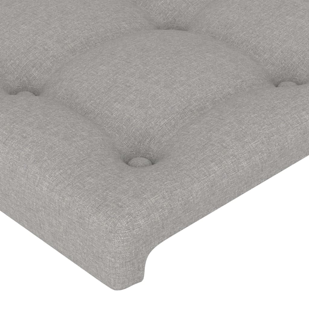 vidaXL Cabeceira de cama 4 pcs tecido 90x5x78/88 cm cinzento-claro