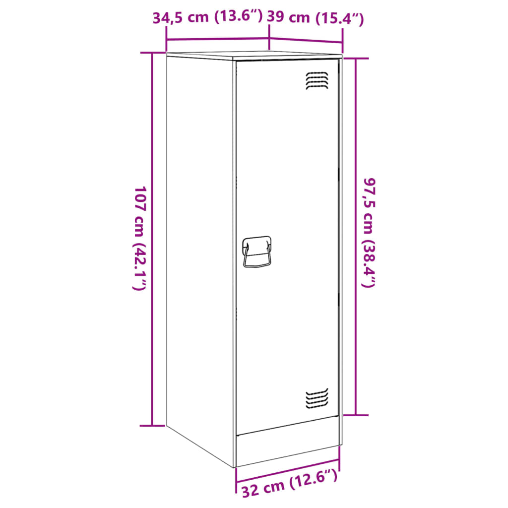 vidaXL Aparador 34,5x39x107 cm aço verde azeitona