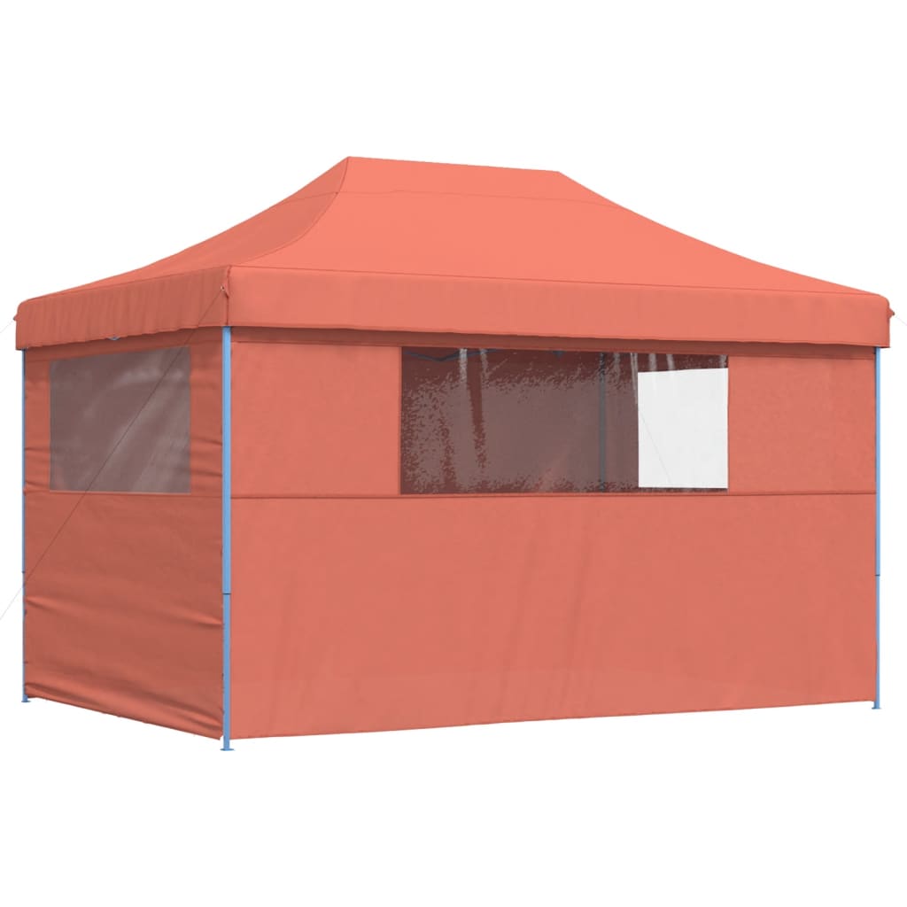 vidaXL Tenda p/ festas pop-up dobrável 4 paredes laterais terracotta