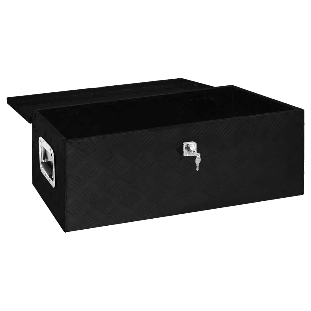 vidaXL Caixa de arrumação 90x47x33,5 cm alumínio preto