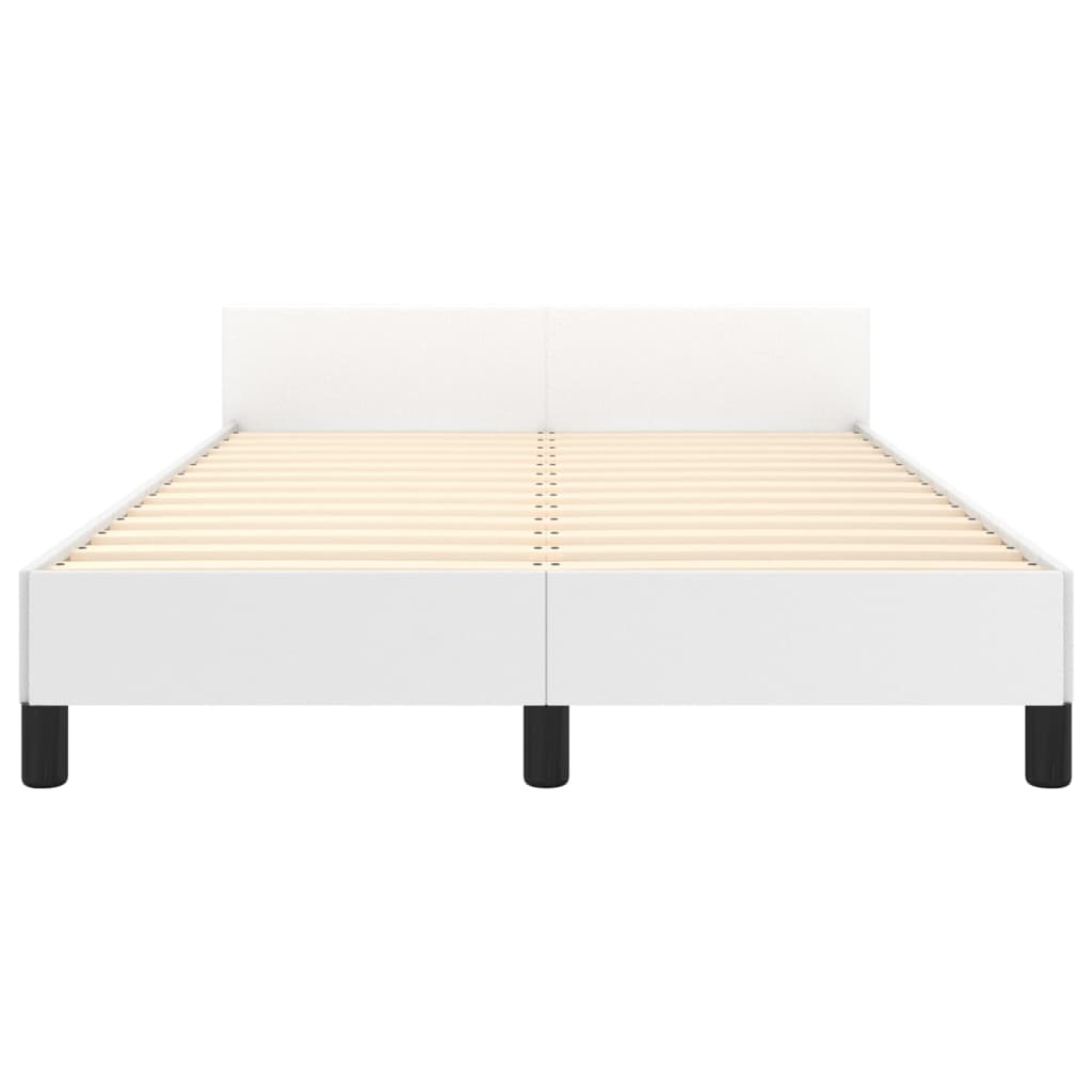 vidaXL Estrutura cama c/ cabeceira 120x200 cm couro artificial branco