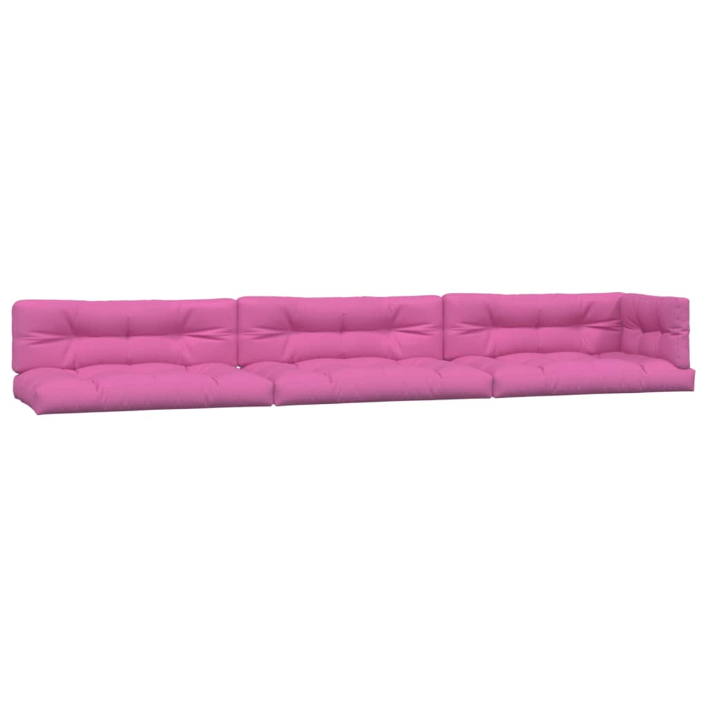 vidaXL Almofadões para móveis de paletes 7 pcs tecido rosa