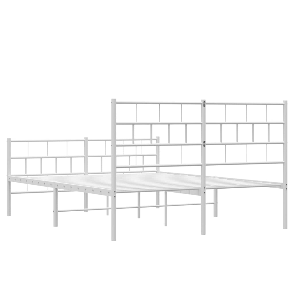 vidaXL Estrutura de cama com cabeceira e pés 140x200 cm metal branco