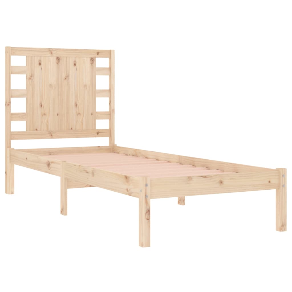 vidaXL Estrutura cama pequena solteiro 75x190 cm madeira maciça