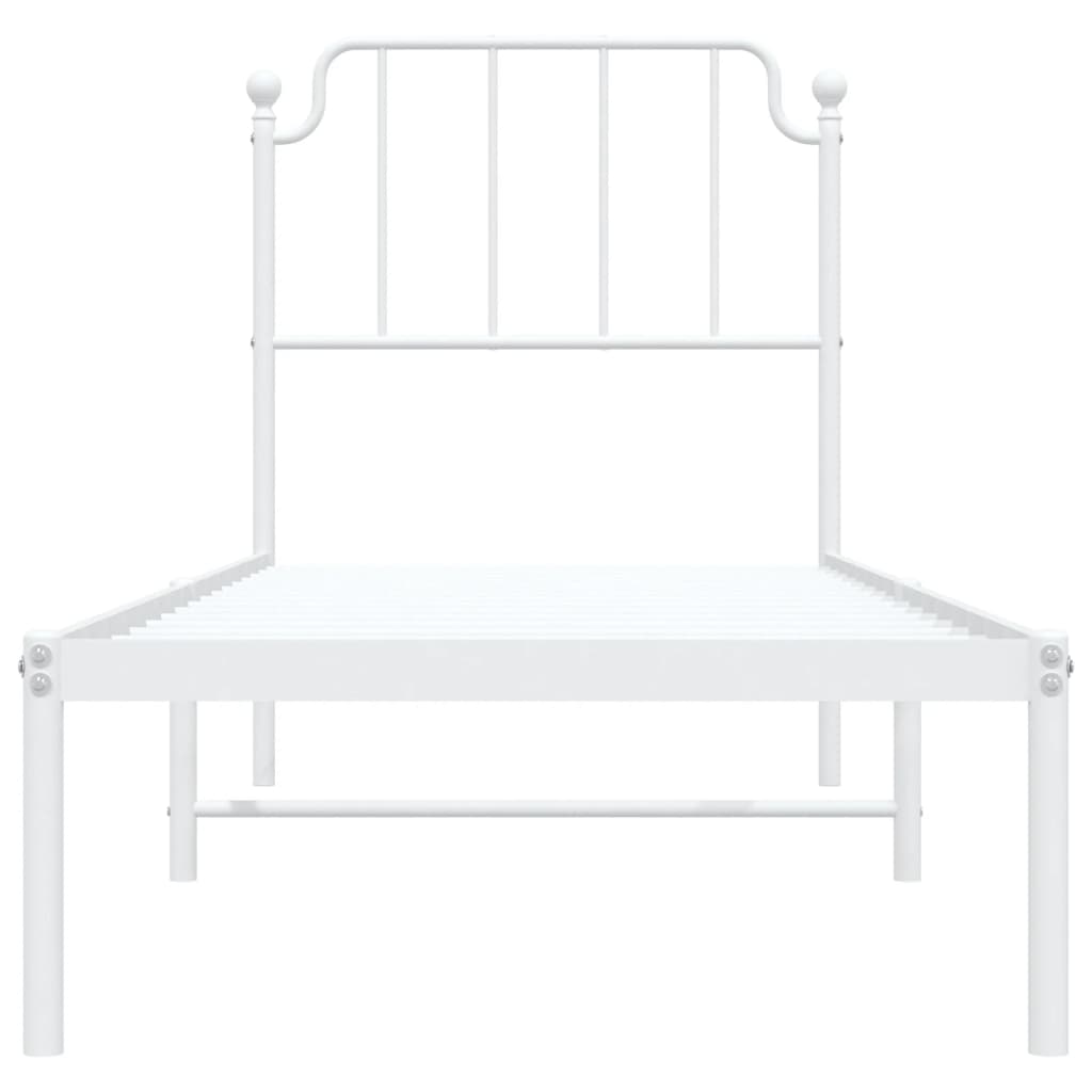 vidaXL Estrutura de cama sem colchão com cabeceira 75x190 cm branco