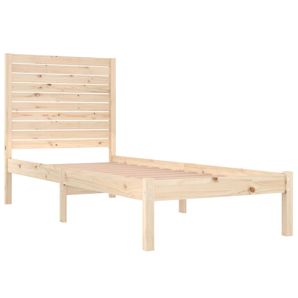 vidaXL Estrutura cama pequena solteiro 75x190 cm madeira maciça