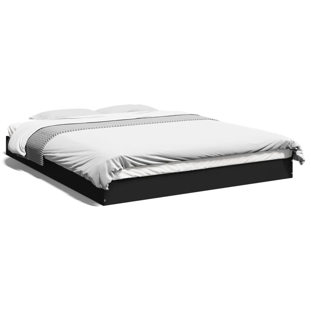 vidaXL Estrutura de cama 150x200 cm derivados de madeira preto