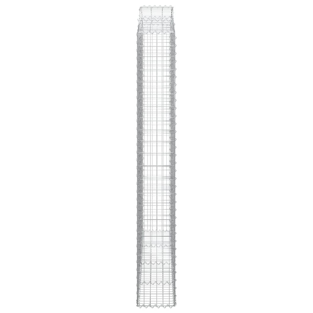 vidaXL Cestos gabião arqueados 2pcs 200x30x220/240cm ferro galvanizado